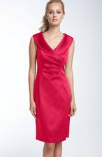 Eliza J Satin Sheath dress Size 6 Ruby Red kay  Cocktail Formal Portrait **