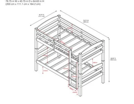 Literas modernas de madera con marco escalera cama para niños dormitorio moca Foto 4 de 4