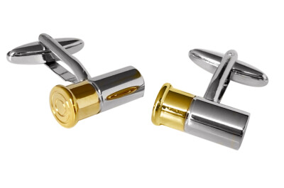 Manschettenknöpfe Shotgun Bullet 3D Motiv Silber Chrome Box KF-RC-KZ04