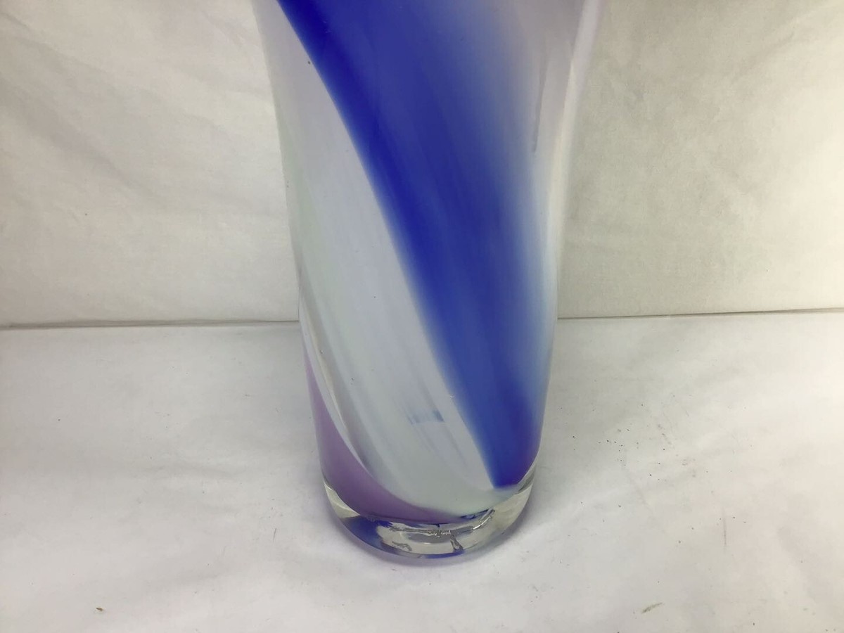 Z56 Vintage Antique Circa 1940s Multiple Colors Art Glass Vase