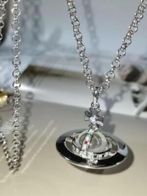 キーホルダー・キーリング Vivienne Westwood Vivienne Westwood necklace short ORB silve Vivienne Westwood Small Orb Necklace clear silver chain