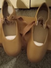 Capezio Tele Tone Tap Shoes Size 2 Caramel Dance Lace