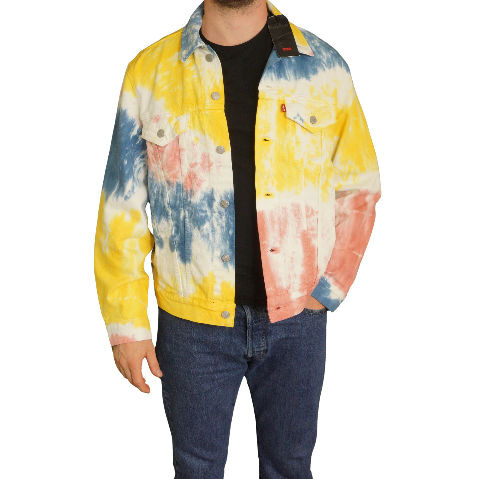 Men Levi's Denim Jacket Biker Cotton Multicolor Vintage fit M EU50 UK/US40 VON32