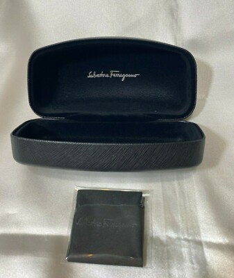Salvatore Ferragamo Sunglasses Case, Black Hard Clamshell 