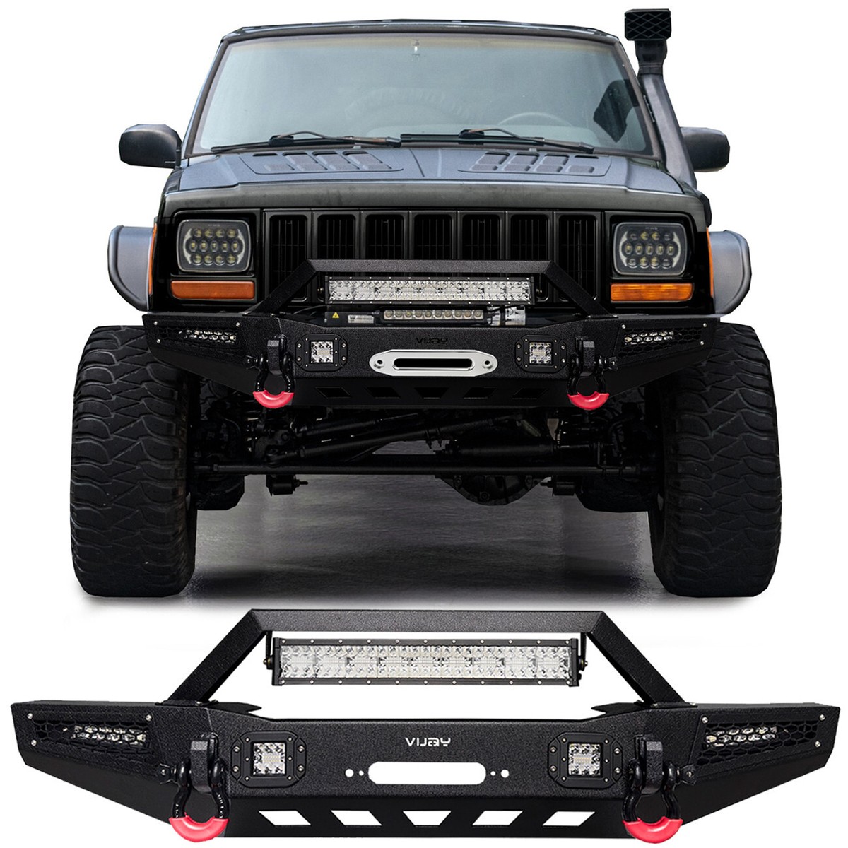 Vijay For Jeep Cherokee 1984-2001 XJ New Front Bumper with 5 x