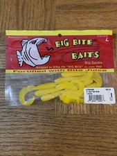 Big Bite Baits Curl Tail Grub Yellow