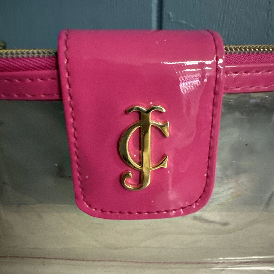 Vintage Juicy couture cosmetic clear bag 2 zipper compartments *read - Изображение 4 из 4