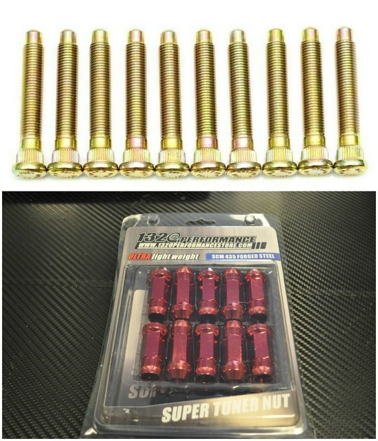 1320 Performance Extended Wheel Stud EVO 8/9 DSM 10 PCS 7717 & red