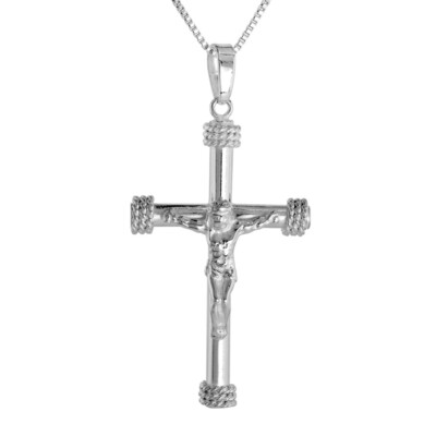 Ciondolo crocifisso di San Benedetto in argento sterling Ciondolo crocifisso di San Benedetto in argento sterling