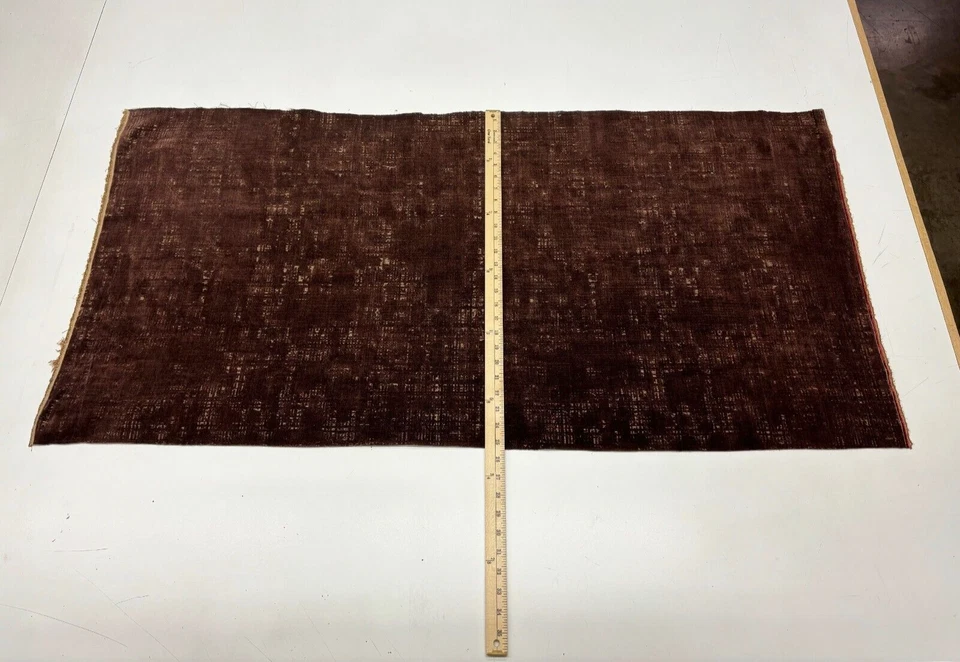 DONGHIA HEIRLOOM LOCKET BROWN VELVET GOLD WORN LOOK FABRIC REM 24" LONG X51"W - Image 3 of 3