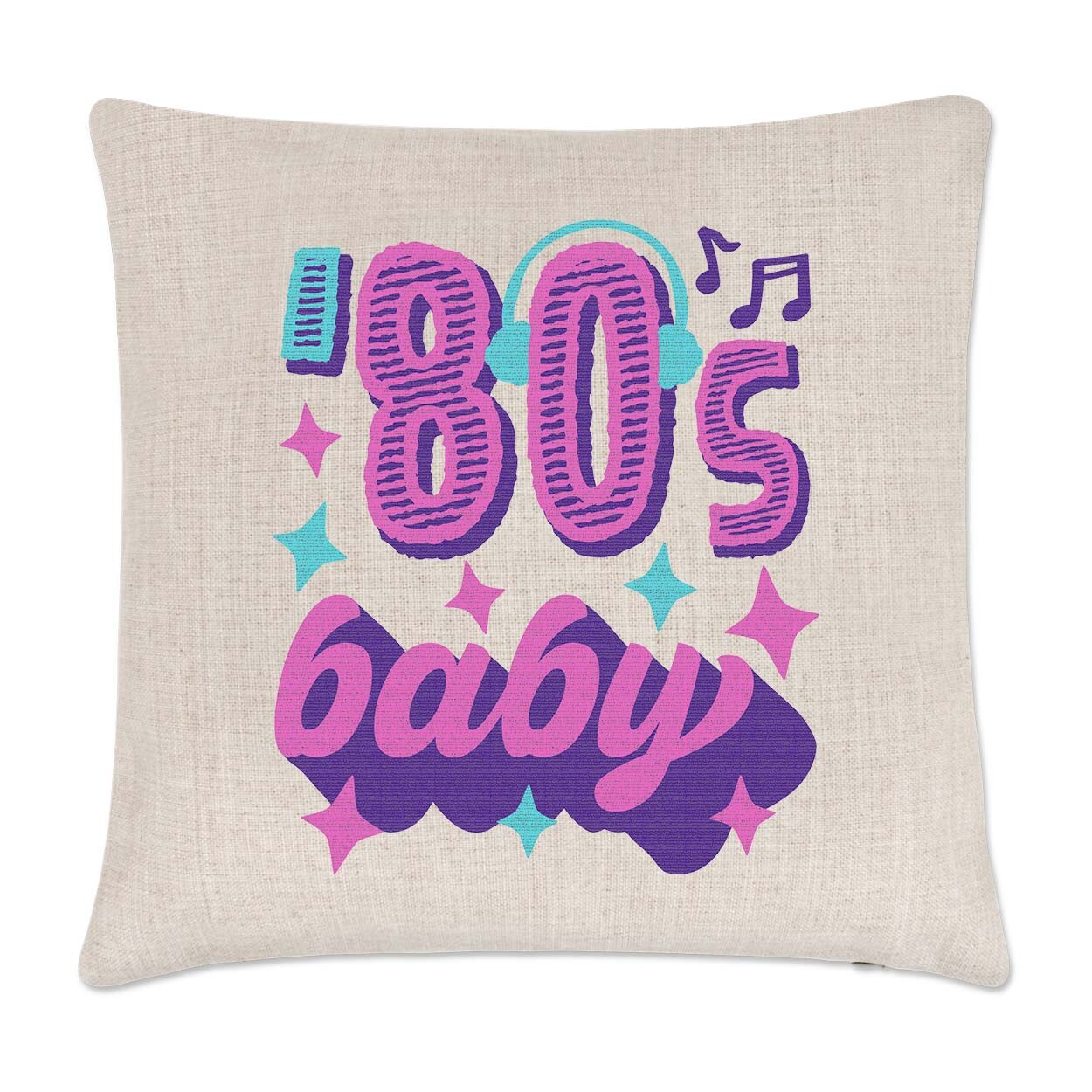 80s Baby Cushion Cover Pillow 1980 Birthday Brother Sister Retro Best Friend