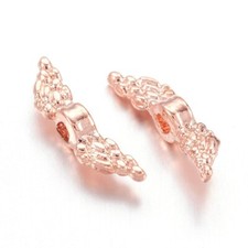 1000g Angel Wing Rose Gold Tibetan Style Alloy Beads For Jewelry Making 12x3x3mm