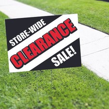 Store Wide Clearance Sale Yard Sign With Stake Outdoor Business Coroplast Sign