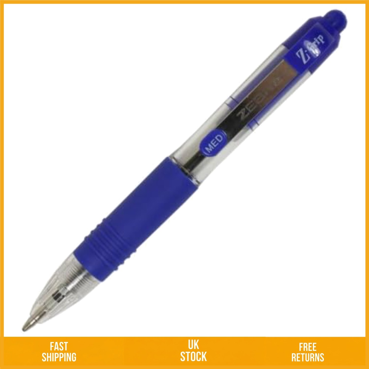 Smooth Retractable Mini Ballpoint Pens Comfort Grip Blue Ink 0.7mm Pack of 12