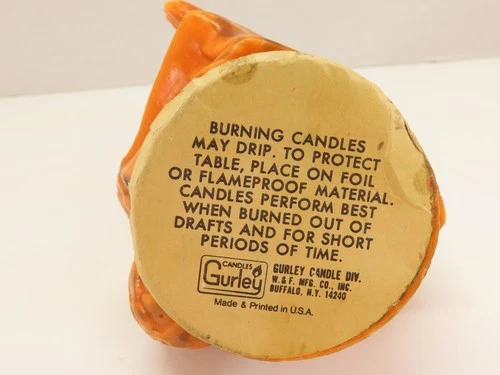Gurley Turkey Wax Candle Thanksgiving Figurine Orange Vintage Large  6.5"H D2719 image 8