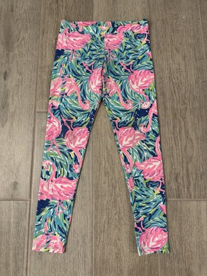 Lilly Pulitzer Maia Flamingo Print Leggings Girls Size Extra Large 12/14