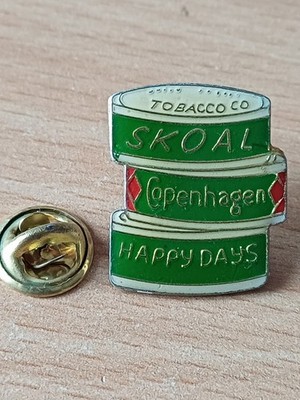 (G1) Copenhagen Skoal Happy Days Kautabak Blechnadeln + Befestigung	