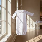 NWT White Pink Polka Dot Pima Cotton Converter Gown Preemie Magnolia Baby Girls