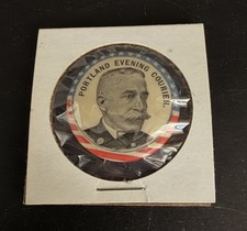 1899 Admiral George Dewey Portland Evening Courier Pin Pinback 1.25" Diameter