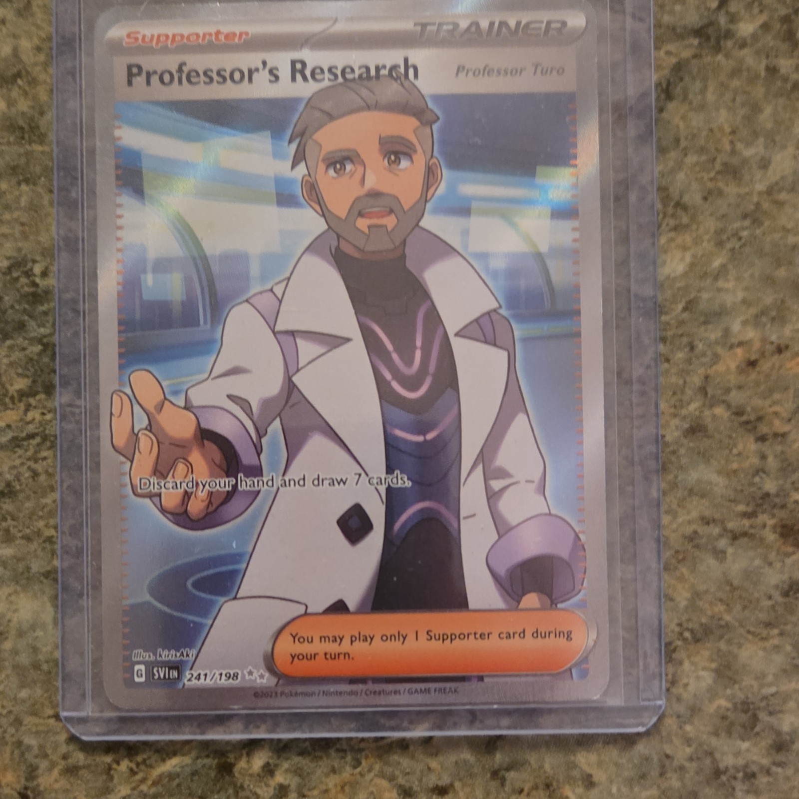 Pokemon Professor's Research (Professor Turo) 241/198 SV01 Full Art UR Holo