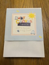Baby Canvas Imprint Kit - 20cm x 15cm Includes Brush & Baby Friendly Blue Paint