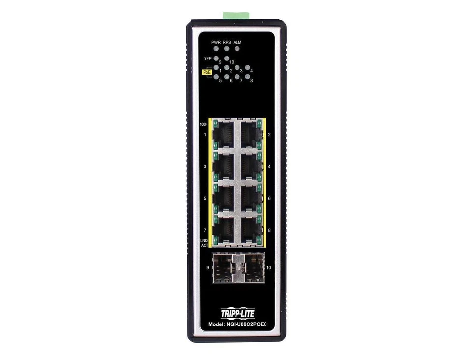 Tripp Lite 8-Port PoE+ 30W Unmanaged Industrial GbE Switch NGI-U08C2POE8 - Image 4 of 4