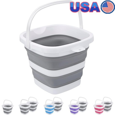 #ad Collapsible BPA Free Bucket Cleaning Camping Beach Washing Freestanding Storage $14.61
