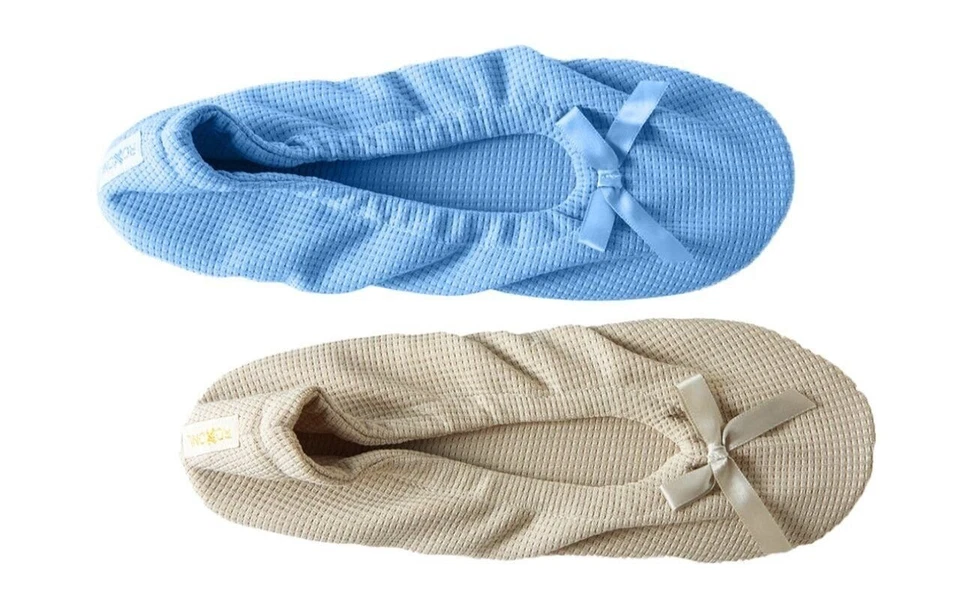 Pupeez Women's Flat Slip On Terry Classic Cotton & Velour Ballerina Slippers - Image 4 of 4