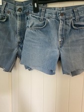 2 Pair Vtg Levi Orange Tab 1980s Cut Off Shorts 26  Waist Youth Size