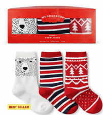 NEW Wondershop Women's Holiday Crew Casual Socks 3 Pack Shoe Size 4-10
