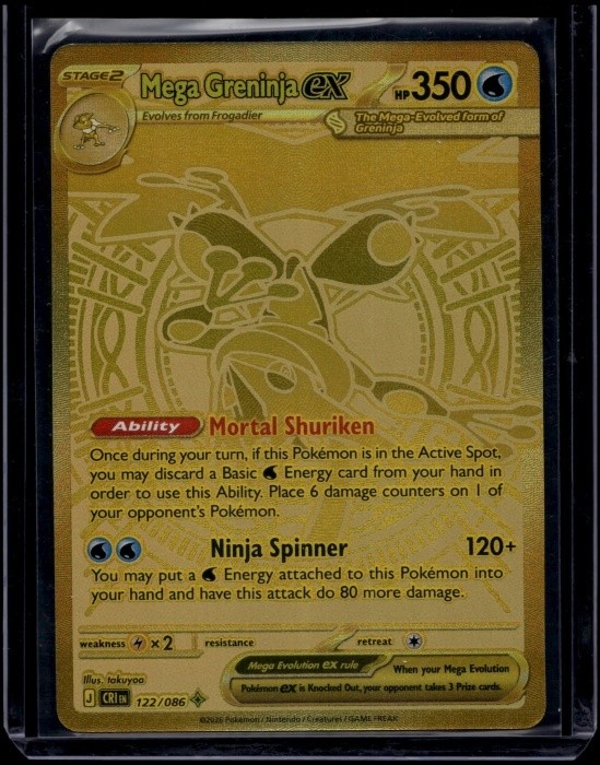 Pokemon TCG Mega Greninja ex 122/086 Chaos Rising Mega Hyper Rare NM