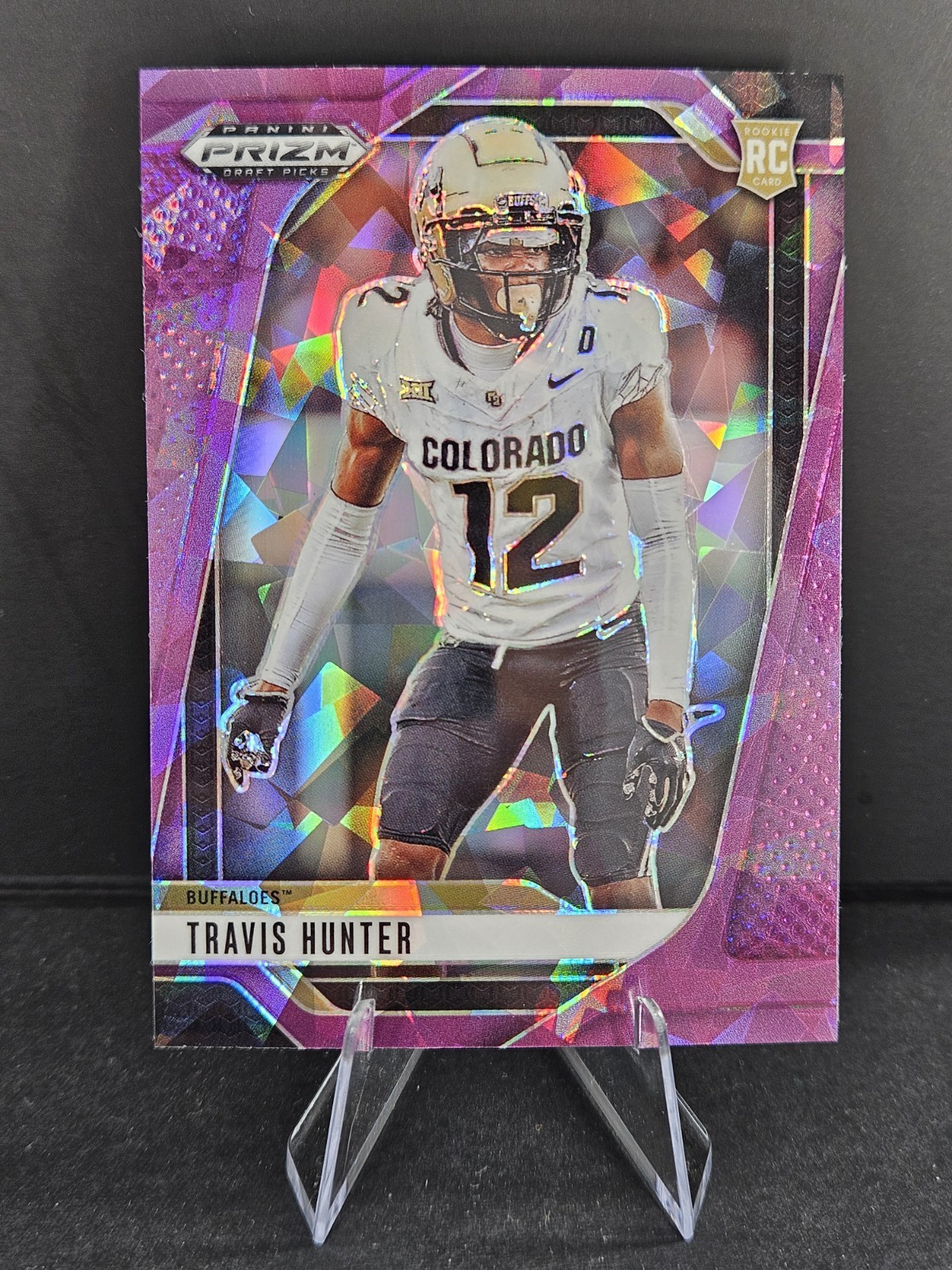 2025 Panini Prizm Draft Picks - Travis Hunter #20 - Purple Cracked Ice /199 (RC)