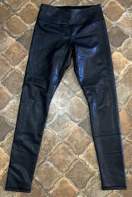 Hollister Ultra High Rise Faux Leather Leggings Womens Small Black Shiny Stretch