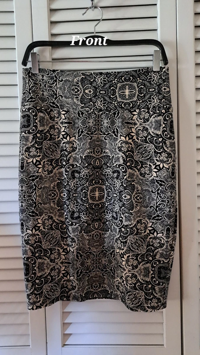 Jupe LuLaRoe Cassie Taille L, Fond Noir Avec Motif Papillon Orange Et Violet - Neuve Avec étiquettes
