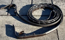 Nunn Finer Lace Reins w/ Hook Studs, Raised Fancy Stitch Detailing Black Leather