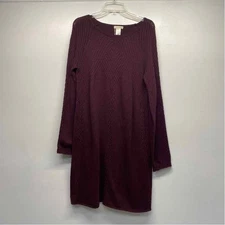 Max Studio Size M-L Women's Burgundy Solid Sweater Dress