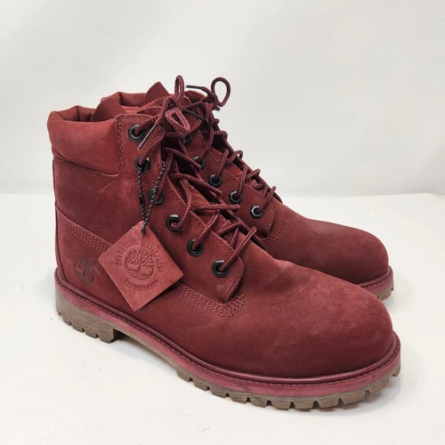 Stivali impermeabili Timberland Junior 6 pollici taglia 6 bordeaux pelle nabuk stringati
