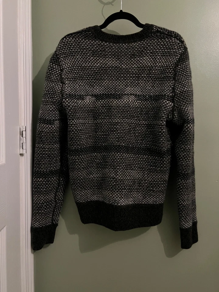 RAG & BONE Men's Wool Reversible Birdseye Wool Sweater Black Size Large - Image 2 of 3