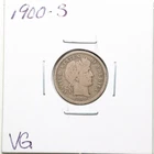 1900-S 10C Barber Liberty Head Silver Dime in VG Condition #6154