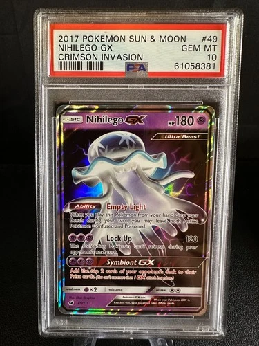 Nihilego Gx 49/111, Crimson Invasion, Pokemon, PSA 10