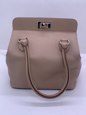 Hermes Toolbox 20 Shoulder Bag Gray Leather SHW Stmap T Origin France