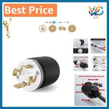 Reliable NEMA L14-30P Locking Plug - 3 Pole, 4 Wire, 30 Amp Black Connector