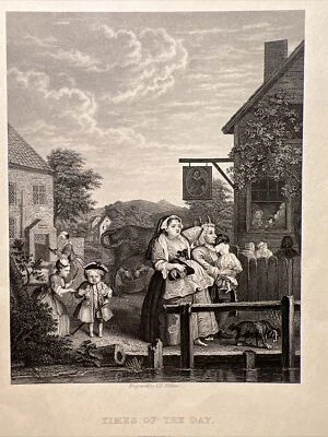 The Times Humor  1860 Stich Gravure William Hogarth Antik Stahlstich ENGRAVING - Bild 1 von 4