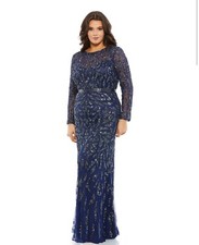NWT Mac Duggal Olive Beaded Long Sleeve Evening Gown Maxi Dress 5519 Formal 598