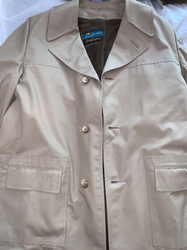 Vintage Jack Nicklaus Mens Trench Coat sz42 100% Alpaca Liner Removable Collar - Picture 2 of 6