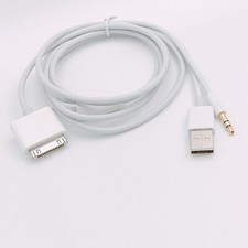For iPhone 3G 4G iPod Touch 30pin Dock To 3.5mm Car USB AUX Audio charger Cable