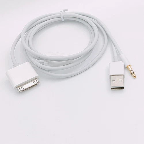 For iPhone 3G 4G iPod Touch 30pin Dock To 3.5mm Car USB AUX Audio charger Cable - Picture 1 of 7