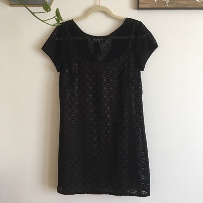 Loft Womens Black Lace Overlay Shift Dress Size 6 | eBay Loft Womens Black Lace Overlay Shift Dress Size 6 | eBay