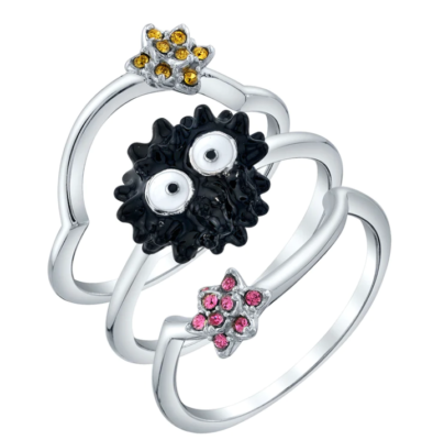 Spirited Away Soot Sprite Stacker Ring Silver Charm Figure Unisex