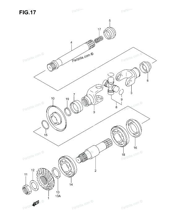 SUZUKI ATV LT-F250 LT-Z250 Oil Seal, LTZ250 LTF250 Secondary Drive